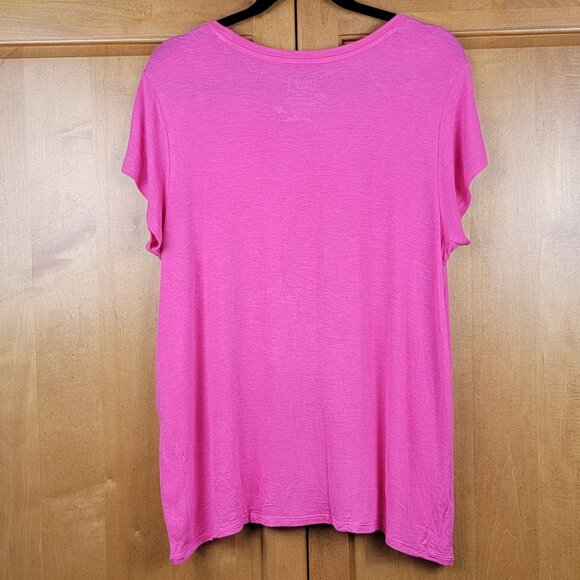 Pillow Talk Grey Kitten In Pocket Hot Pink Sleep Tee - L - Picture 3 of 7